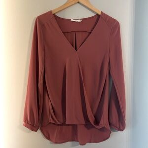 Lush Women's V-Neck Blouse - Rose